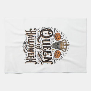 Koningin van Halloween Vintage Schedel Pompoen Shi Theedoek
