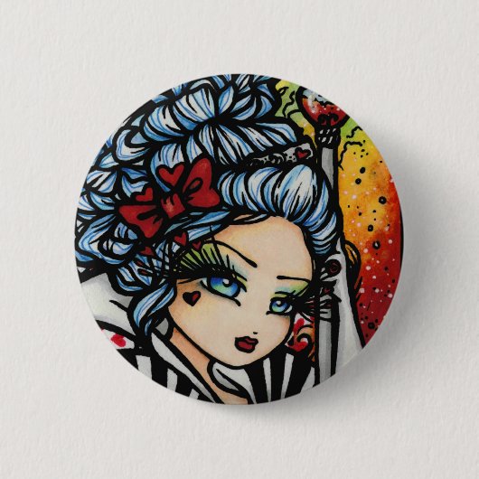 Koningin van hart Alice Valentijn Fairy Fantasy Ronde Button 5,7 Cm (Voorkant)