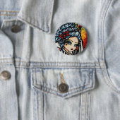 Koningin van hart Alice Valentijn Fairy Fantasy Ronde Button 5,7 Cm (In situ)
