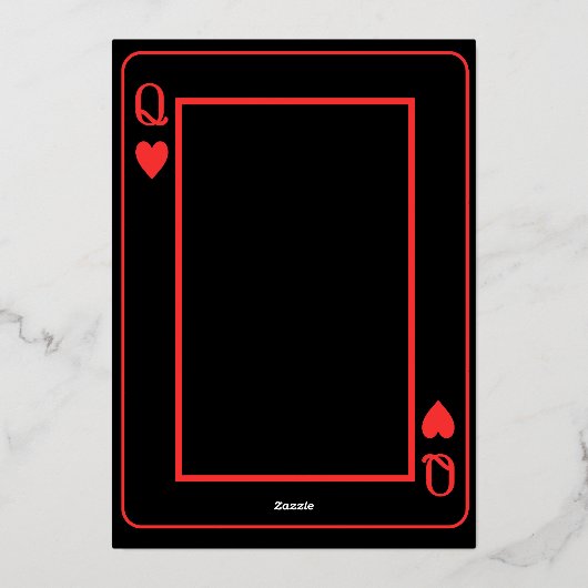 Koningin van hart Zwart Rood Goud Verjaardagsfeest Folie Uitnodiging (Achterkant)