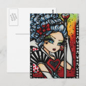 Koningin van Harten Alice Fairy Fantasy Art Girl Briefkaart (Voorkant / Achterkant)