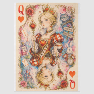 Koningin van Harten Alice-geïnspireerd Decoupage T Tissuepapier