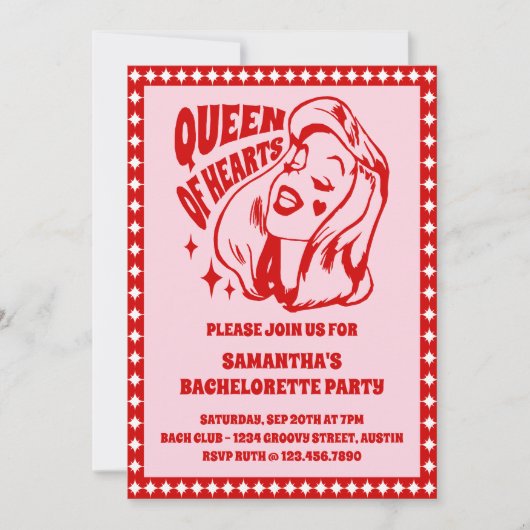 Koningin van Harten Bachelorette Kaart (Voorkant)