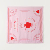 Koningin van Harten Birthday Banner Wandkleed (Voorkant (horizontaal))