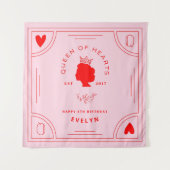 Koningin van Harten Birthday Banner Wandkleed (Voorkant)