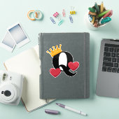 Koningin van Harten Gekroonde Liefdesembleem Sticker (iPad Cover)