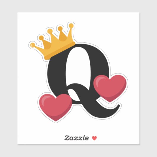 Koningin van Harten Gekroonde Liefdesembleem Sticker (Vel)