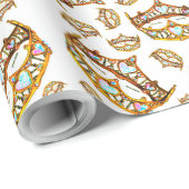 Koningin van hartengoudkronen en cadeauomslag van cadeaupapier (Rol Hoek)