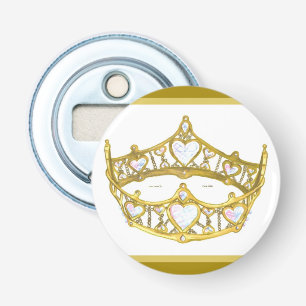 Koningin van hartenkroon tiara 2 flessenopener button flesopener