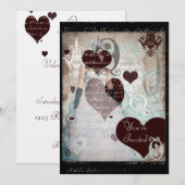 Koningin van hartenuitnodiging II Kaart (Voorkant / Achterkant)