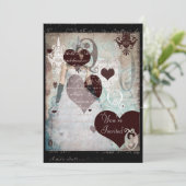 Koningin van hartenuitnodiging II Kaart (Staand voorkant)