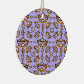 Koningin van Hearts Gold Crown Tiaras periwinkle Keramisch Ornament (Rechts)