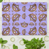 Koningin van Hearts Gold Crown Tiaras periwinkle Theedoek (Gevouwen)