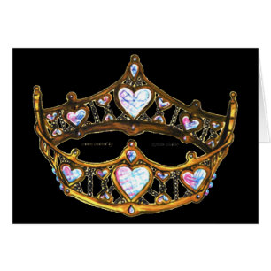 Koningin van Hearts Yellow Gold Crown Tiara zwart