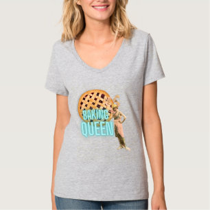 Koningin van het Bakken in Retro Stijl T-shirt