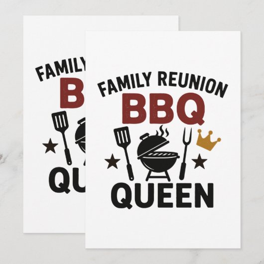 Koningin van het BBQ-familiefeest | Grappig Gril S Aankondiging (Voorkant / Achterkant)