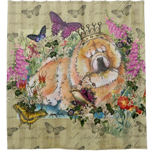 KONINGIN VAN HET GARDEN Chow-douchegordijn Douchegordijn (Voorkant)