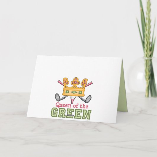 Koningin van het Green Golf Wenskaart Kaart (Achterkant)