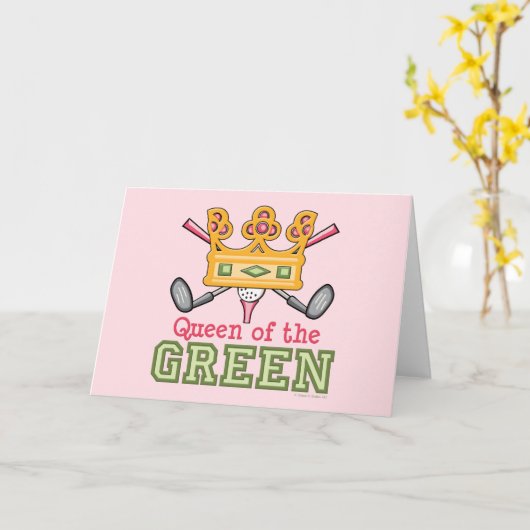 Koningin van het Green Golf Wenskaart Kaart (Gele Bloem)