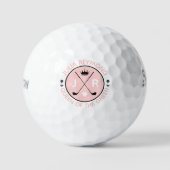 Koningin van het Groene monogram golfer roze Golfballen (Voorkant)