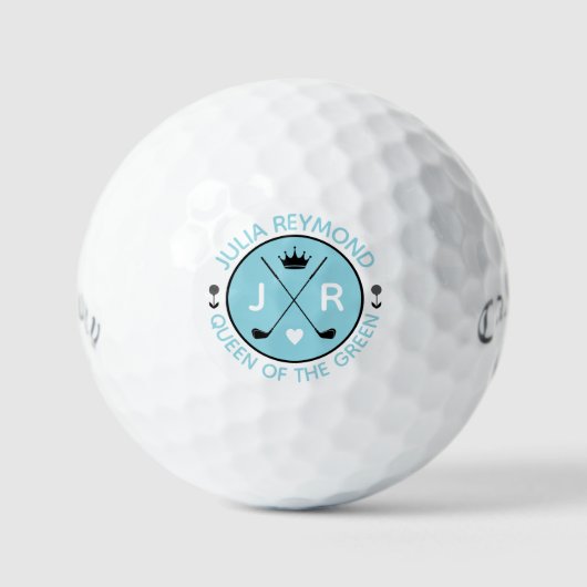 Koningin van het Groene monogram moeder golfer bla Golfballen (Voorkant)