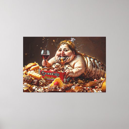 "Koningin van het gulzige verval" Kleurrijk Portre Canvas Afdruk (Voorkant)