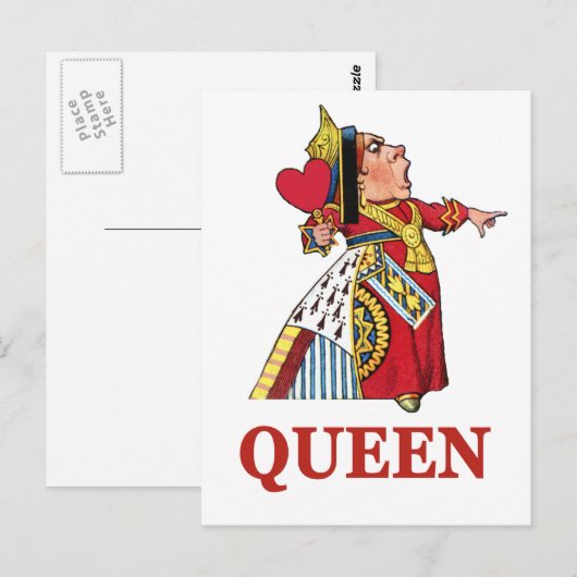 Koningin van het hart van Alice in Wonderland Briefkaart (Voorkant / Achterkant)