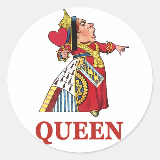 Koningin van het hart van Alice in Wonderland Ronde Sticker (Voorkant)