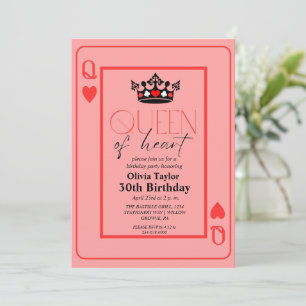 Koningin van het hart Verjaardagsfeest Kaart