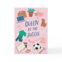 Koningin van het Jongleren Moederdag Wenskaart