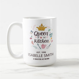 Koningin van het Keuken Aangepaste Naam Ontwerp Koffiemok