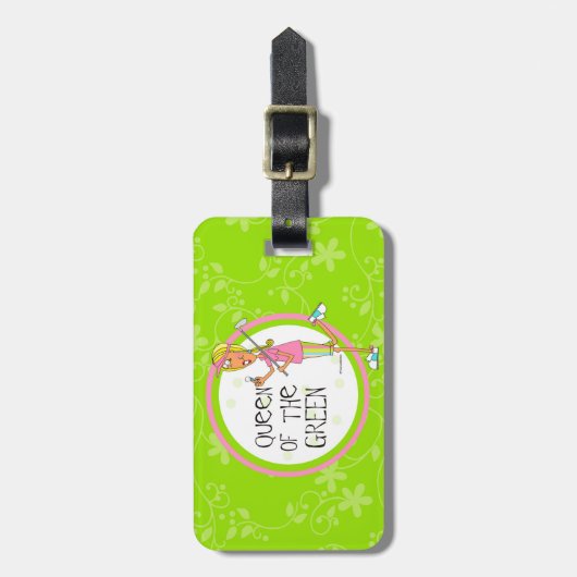 Koningin van het label van de Groene Golftas Bagagelabel (Voorkant verticaal)