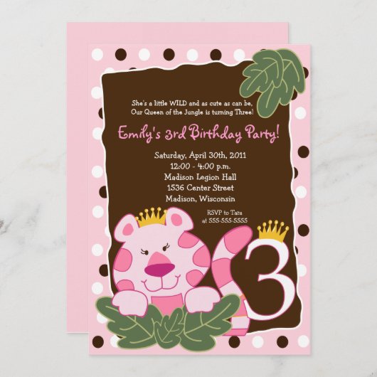 KONINGIN VAN HET OERWOUD 3e uitnodiging (Voorkant / Achterkant)