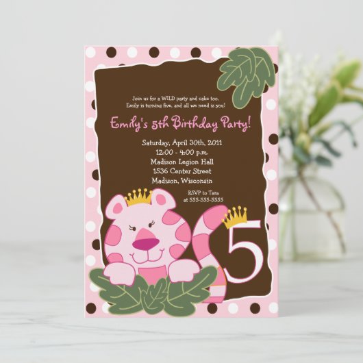 KONINGIN VAN HET OERWOUD 5e verjaardag Kaart (Staand voorkant)