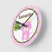 Koningin van het Oerwoud Roze Tijger Gepersonalise Ronde Klok (Hoek)