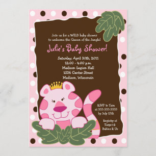 KONINGIN VAN HET OERWOUD TIGER 5x7 Baby shower Kaart