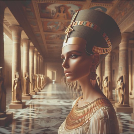 Koningin van het Oude Egypte Koninklijk Kunstontwe Sticker (Voorkant)