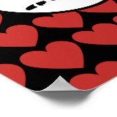 Koningin van het rode hartje Kat zwarte witte kat  Poster (Hoek)