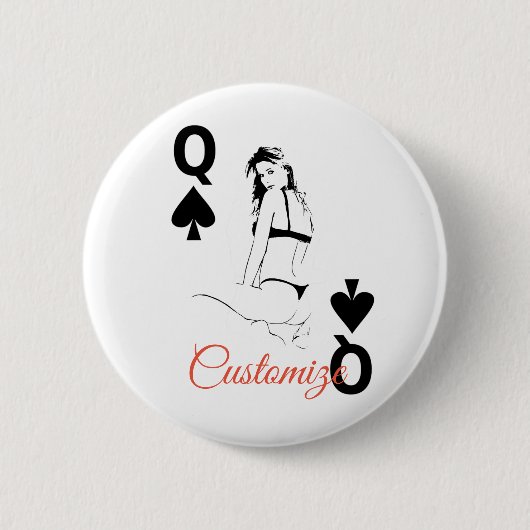 koningin van het Seizoen-bikini-meisje Thunder_Cov Ronde Button 5,7 Cm (Voorkant)