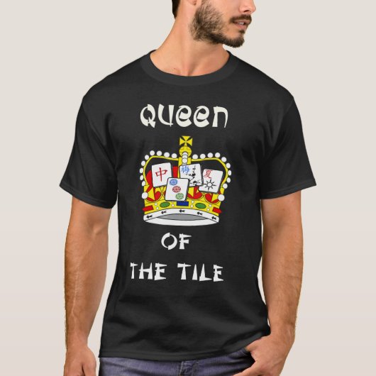 koningin van het Tile Fun Game Play Mahjongg 1 T-shirt (Voorkant)