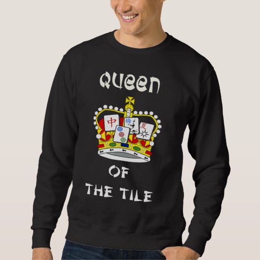 koningin van het Tile Fun Game Play Mahjongg 1 Trui (Voorkant)