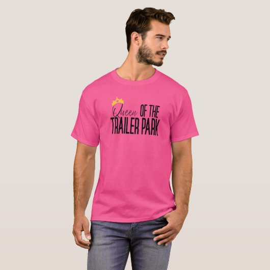 Koningin van het Trailer Park Redhals White Trash T-shirt (Voorkant volledig)