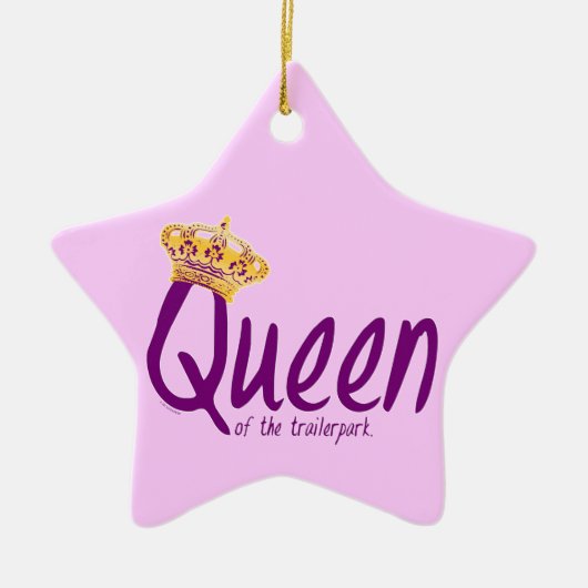 Koningin van het Trailerpark Keramisch Ornament (Voorkant)