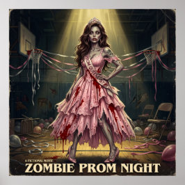 Koningin van het Vintage Zombie Schoolfeest Poster