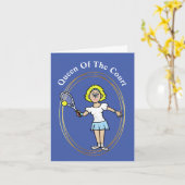 Koningin van het Vrouw Tennis Player Card Kaart (Gele Bloem)