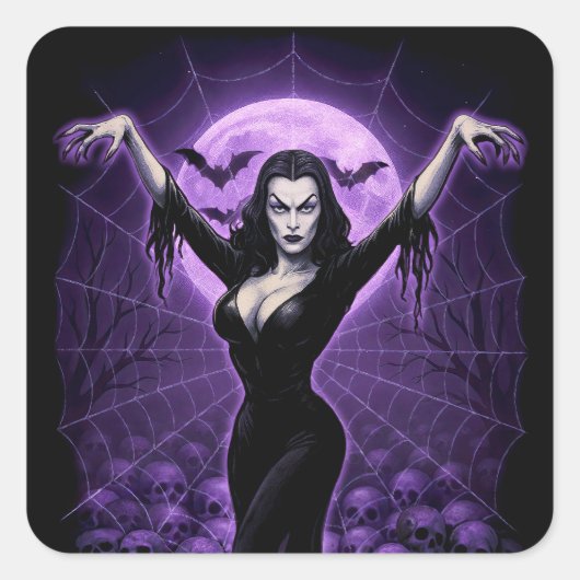 Koningin van het web Vampier Gotische Sticker - Pa (Voorkant)