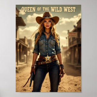 Koningin van het Wilde Westen - Fearless Cowgirl P Poster