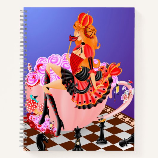 Koningin van het wonderland van het hart notitieboek (Voorkant)
