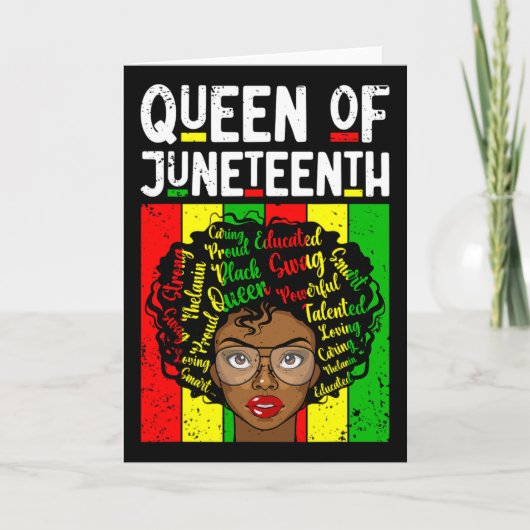 Koningin Van Juneteenth Black History Month Melani Kaart (Voorkant)