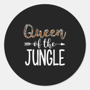Koningin Van Jungle Safari Squad Dierenpark Matchi Ronde Sticker